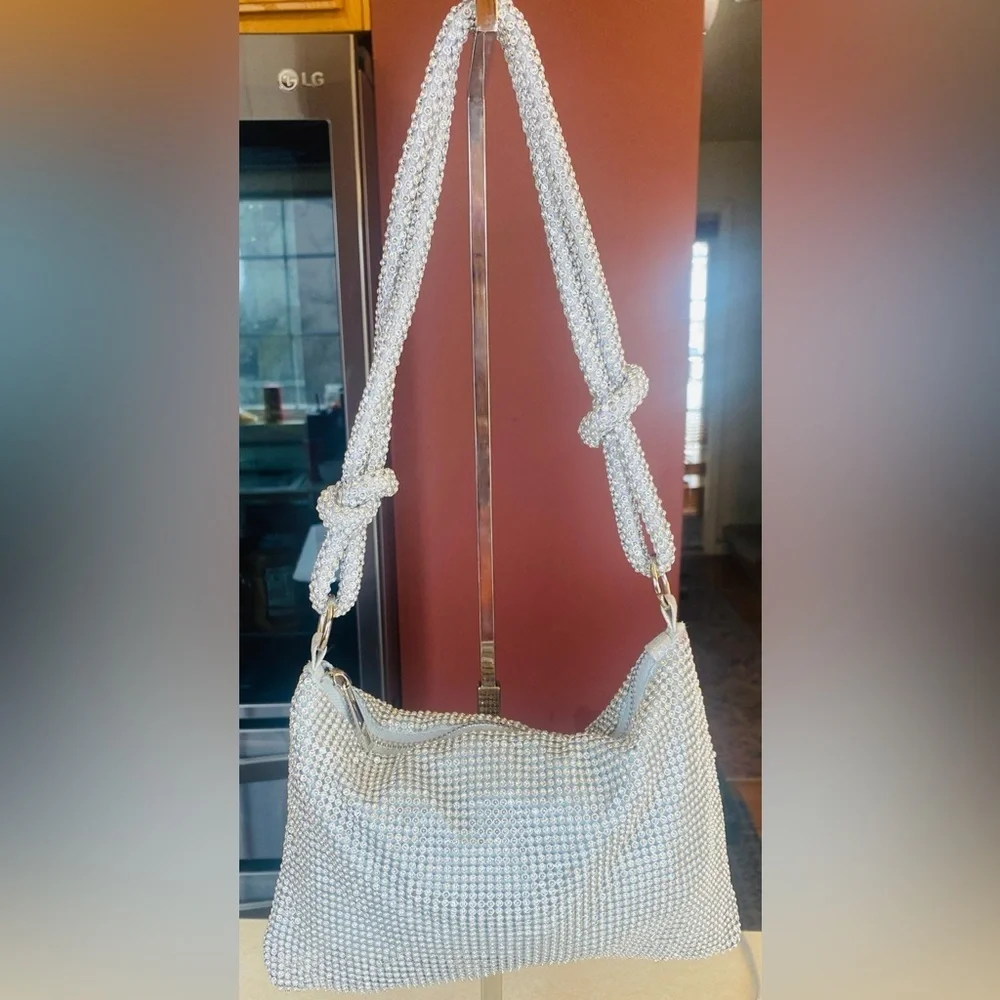 Mini Metal Mesh Hobo Bag, EUC